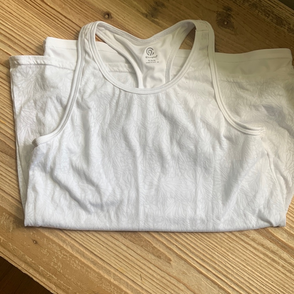 Champion white tank flower print